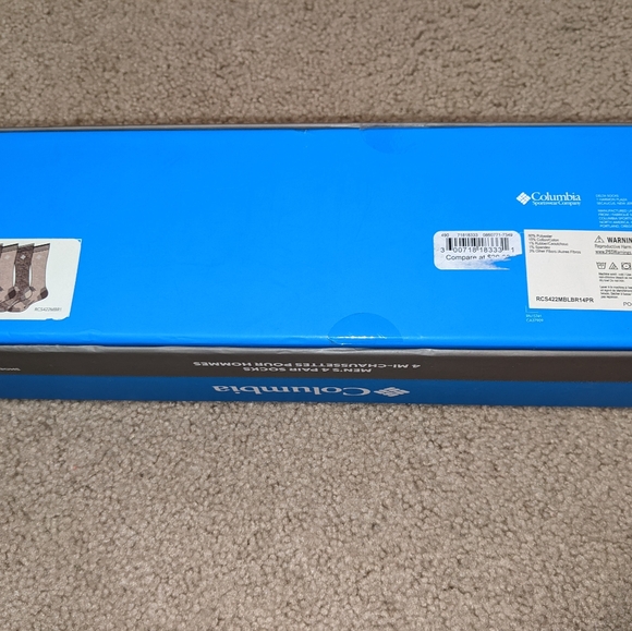 NWT Men's 4 pk Columbia Cushioned Socks w/ reinforced toe and heel Shoe Sz 6-12 - Picture 5 of 8